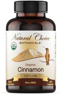 Cápsulas de Canela de Ceilán Orgánica Certificada USDA Natural Choice Botanicals, Suplemento No GMO - 120 Cápsulas, Suministro para 2 Meses - imagen 1