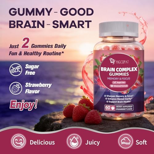Suplementos Cerebrales Migcopat para Memoria y Concentración – Gomitas Nootrópicas con Bacopa, Melena de León, Ginkgo y Complejo de 10 Hongos, - imagen 7