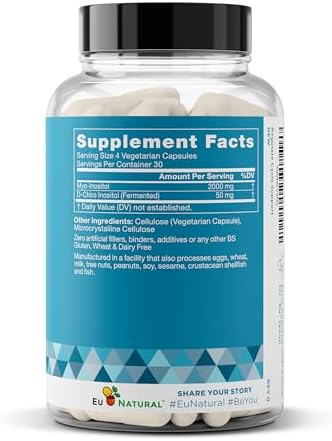 Regulador de Ciclo - Balance Hormonal para Mujeres con 2000 mg de Myo-Inositol y 50 mg de D-Chiro Inositol - 120 Cápsulas Veganas para Apoyo - imagen 8