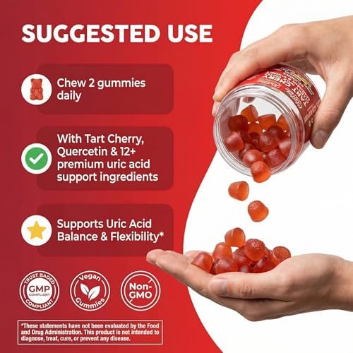 Gomitas Clean Nutra de Cereza Ácida para el Flujo de Ácido Úrico con Cardo Mariano, Vitamina C, Magnesio y Más - 60 Vitaminas Gummy - imagen 6