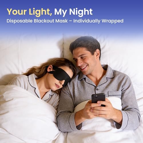 CROUVM 100 Paquetes de Máscaras de Sueño Desechables, Antifaces Opacos Ajustables para Dormir, Viajar o Yoga, Máscaras de Ojos Bloqueadoras de Luz - imagen 4