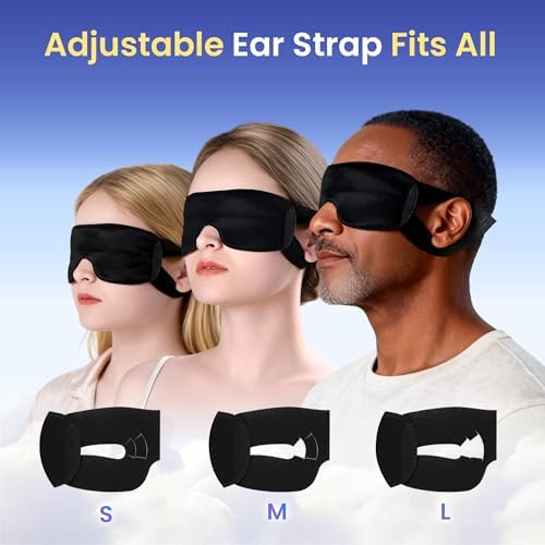 CROUVM 100 Paquetes de Máscaras de Sueño Desechables, Antifaces Opacos Ajustables para Dormir, Viajar o Yoga, Máscaras de Ojos Bloqueadoras de Luz - imagen 6