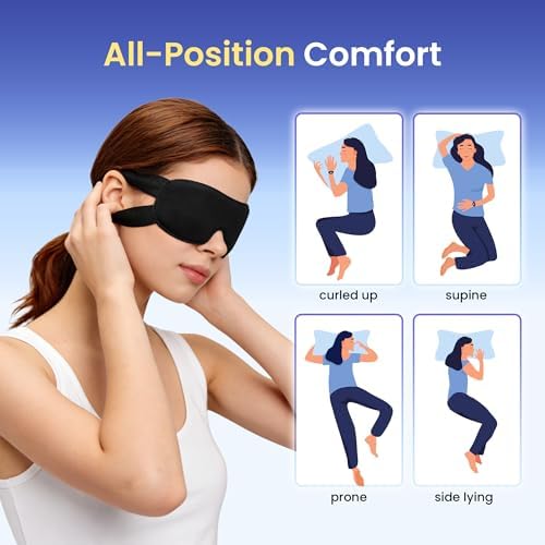 CROUVM 100 Paquetes de Máscaras de Sueño Desechables, Antifaces Opacos Ajustables para Dormir, Viajar o Yoga, Máscaras de Ojos Bloqueadoras de Luz - imagen 7