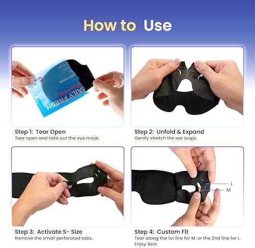 CROUVM 100 Paquetes de Máscaras de Sueño Desechables, Antifaces Opacos Ajustables para Dormir, Viajar o Yoga, Máscaras de Ojos Bloqueadoras de Luz - imagen 8
