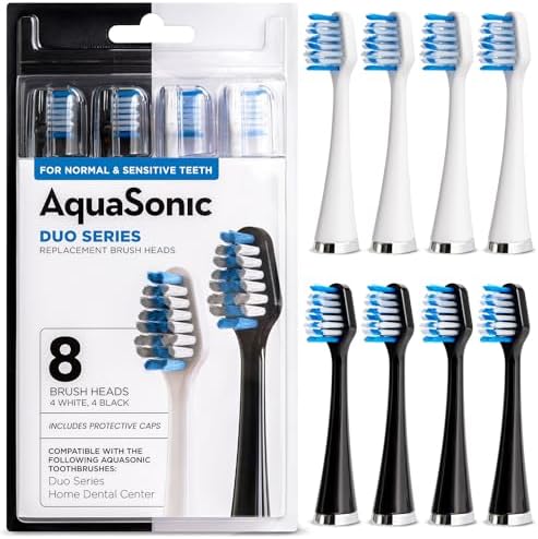 Cabezales de Repuesto AquaSonic Genuine Duo Series | Para Dientes Normales y Sensibles | Compatibles con Mango Duo Series y Home Dental Center | NO - imagen 1