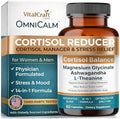 Suplementos OmniCalm de Cortisol para Mujeres y Hombres | Reductor y Gestor de Cortisol con Ashwagandha Sensoril, L-Theanina Suntheanine, Magnesio - imagen 1
