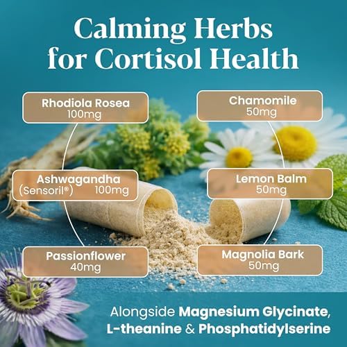 Suplementos OmniCalm de Cortisol para Mujeres y Hombres | Reductor y Gestor de Cortisol con Ashwagandha Sensoril, L-Theanina Suntheanine, Magnesio - imagen 6