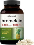 NatureBell Bromelina, 1,000mg por porción, 240 cápsulas vegetales | 2,400 GDU – Suplemento de enzimas digestivas y soporte articular – Enzimas - imagen 1