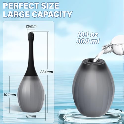 Enema Anal Ducha para Hombres y Mujeres - Bulbo Antifugas con Tubo de Silicón Moldeable, Kit de Limpieza Intestinal y Cuidado Femenino, 10.1 Onzas - imagen 6