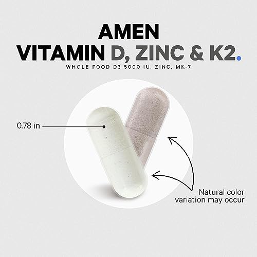 Amen Vitamina D, K2 y Zinc, 5000 IU de Cholecalciferol D3, Mezcla Orgánica de Alimentos con Manzana, Arándano, Cereza y Saúco, Suplemento Vegano - 60 - imagen 8