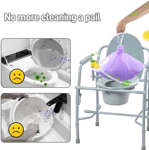 Forros desechables para inodoro 120 piezas, bolsas portátiles resistentes y a prueba de fugas, con aroma a limón, para inodoro estándar y camping - imagen 4