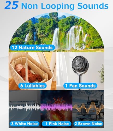 Reloj Despertador con Máquina de Sonido para Dormir: 25 Sonidos Relajantes, 7 Sonidos Suaves para Despertar, Volumen Ajustable y Temporizador (Gris) - imagen 2