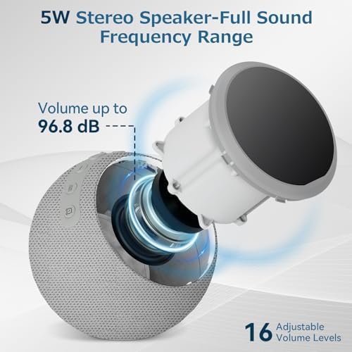 Reloj Despertador con Máquina de Sonido para Dormir: 25 Sonidos Relajantes, 7 Sonidos Suaves para Despertar, Volumen Ajustable y Temporizador (Gris) - imagen 6