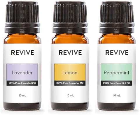 Kit de 3 Aceites Esenciales Revive - 100% Puro Grado Terapéutico para Difusor, Humidificador, Masaje, Aromaterapia, Cuidado de Piel y Cabello - Libre - imagen 1