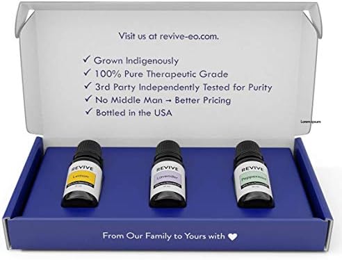 Kit de 3 Aceites Esenciales Revive - 100% Puro Grado Terapéutico para Difusor, Humidificador, Masaje, Aromaterapia, Cuidado de Piel y Cabello - Libre - imagen 2