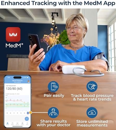 Monitor de Presión Arterial iProven Bluetooth para Uso en Casa - Brazo Superior con Integración de App, Operación de Un Solo Toque y Pantalla Grande - imagen 3