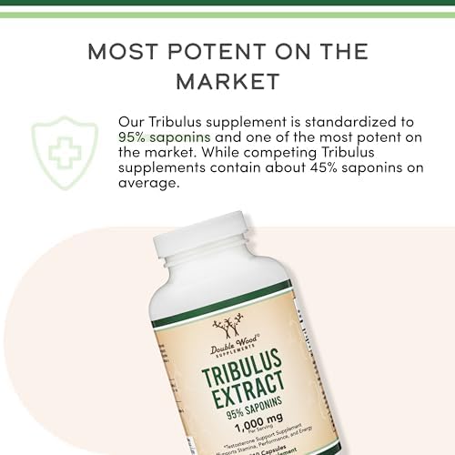 Tribulus Terrestris para Hombres (95% Saponinas Puras) 210 Cápsulas, Extracto Concentrado de 1,000mg (Probado por Terceros, Vegano, No GMO) para - imagen 5