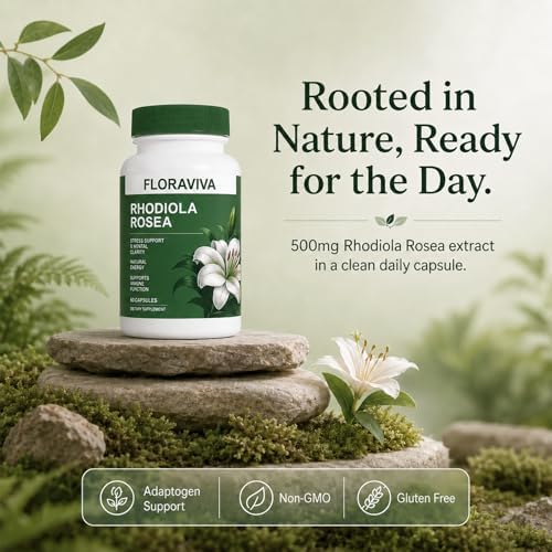 Cápsulas de Rhodiola Rosea 500mg - Suplemento Natural Adaptógeno para Estrés, Enfoque Mental y Energía - No OGM - imagen 5