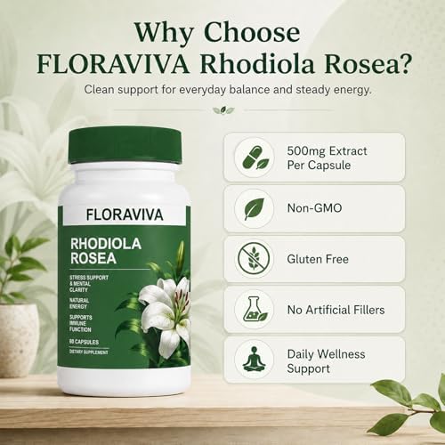 Cápsulas de Rhodiola Rosea 500mg - Suplemento Natural Adaptógeno para Estrés, Enfoque Mental y Energía - No OGM - imagen 6