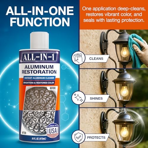 Solución Restauradora y Limpiadora de Aluminio Todo en Uno – Hecho en EE. UU., Restaura Muebles de Patio, Puertas de Garaje y Accesorios Exteriores, - imagen 4