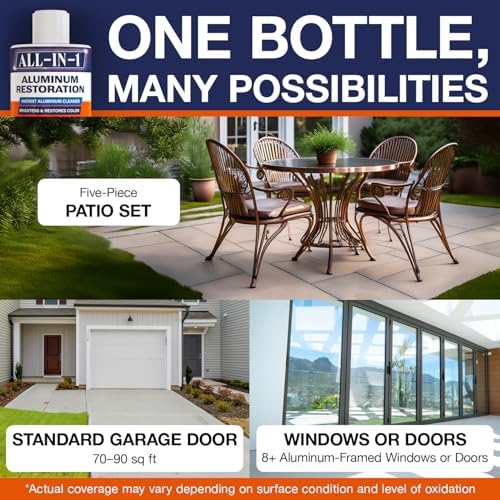 Solución Restauradora y Limpiadora de Aluminio Todo en Uno – Hecho en EE. UU., Restaura Muebles de Patio, Puertas de Garaje y Accesorios Exteriores, - imagen 6