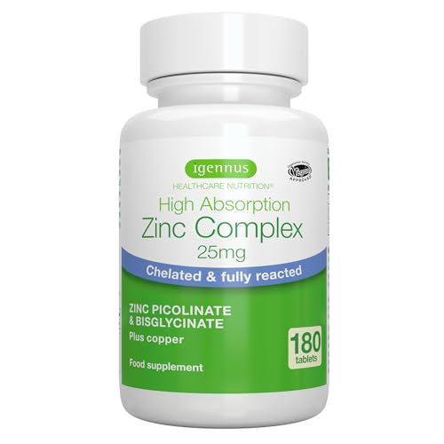 Zinc Quelado Limpio Igennus 25mg con Cobre, Complejo Picolinato y Bisglicinato, Alta Biodisponibilidad, Suave para el Estómago, Apoyo Inmunológico y - imagen 2