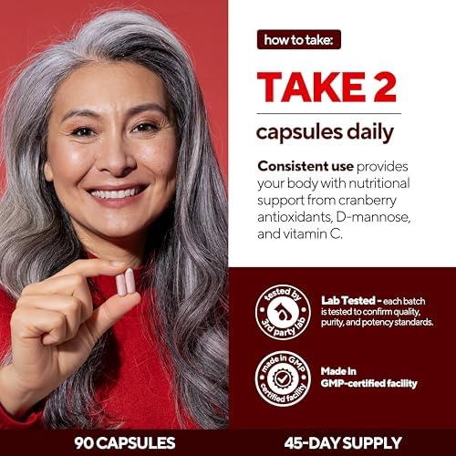 Suplemento VitaUp de D-Mannosa y Arándano para Mujeres – Hecho en EE. UU. – Cápsulas Veganas de Arándano, Vitamina C y D-Mannosa – 90 Cápsulas para - imagen 8