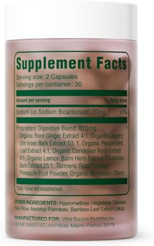Vital Source Nutrition - AiRi - Cápsulas para Alivio de Hinchazón - Mezcla Digestiva Natural con Enzimas y Extractos Herbales - Apoya el Equilibrio - imagen 7