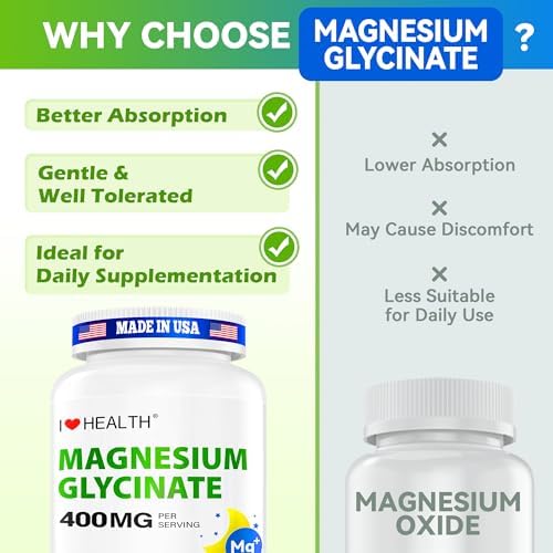 Glicinato de Magnesio 400mg por Cápsula – 240 Cápsulas – Suplemento de Magnesio de Alta Absorción para Relajación, Calma y Soporte Muscular – Suave - imagen 6