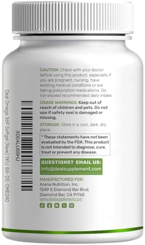 Suplementos de Aceite de Pescado Triple Omega 3-6-9 3,600mg – 240 Gelatinas Blandas con Aceite de Linaza y Complejo de Aceites de Borraja – Alto en - imagen 7