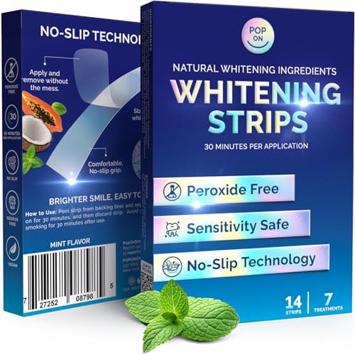 Tiras Blanqueadoras para Dientes Sensibles y Encías — Sin Peróxido y Seguras para el Esmalte con Aceite de Coco — Tratamiento de 7 Días con - imagen 1