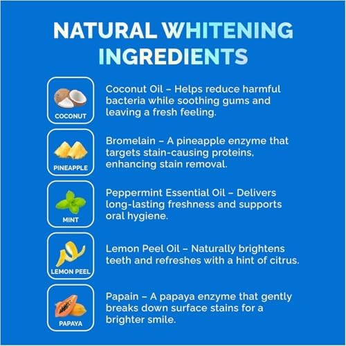 Tiras Blanqueadoras para Dientes Sensibles y Encías — Sin Peróxido y Seguras para el Esmalte con Aceite de Coco — Tratamiento de 7 Días con - imagen 4