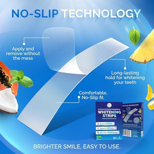Tiras Blanqueadoras para Dientes Sensibles y Encías — Sin Peróxido y Seguras para el Esmalte con Aceite de Coco — Tratamiento de 7 Días con - imagen 5