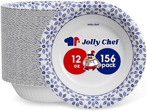 Tazones de Papel JOLLY CHEF 156 Piezas 12 oz Resistentes a la Humedad, Desechables para Cenas o Acción de Gracias - imagen 1