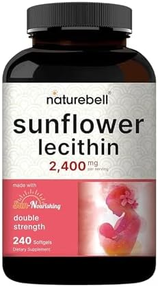 NatureBell Lecitina de Girasol - 240 Softgels - 2,400mg de Lecitina de Girasol Prensada en Frío - con Fosfatidilcolina Natural - Apoyo para Lactancia - imagen 1
