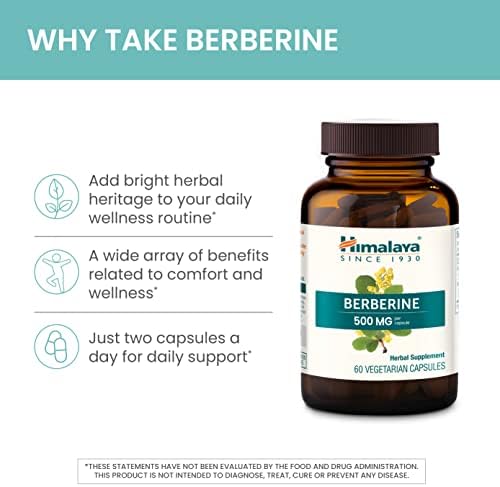 Himalaya Berberina - Suplemento Herbal para Apoyar el Metabolismo Normal, Salud Inmunológica y Digestiva - Vegano, Sin Gluten, 500 mg, 60 Cápsulas - imagen 4