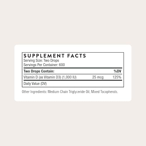 THORNE - Suplemento de Vitamina D Líquida - Apoya Huesos, Músculos, Salud Cardiovascular e Inmunológica - 1 Fl Oz (30 ml) - 600 Porciones - imagen 2