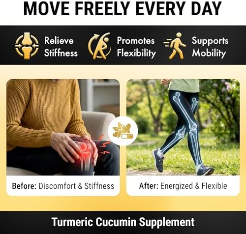 Suplemento de Cúrcuma Curcumina con Extracto de Pimienta Negra (Piperina) - 95% Curcuminoides para Soporte Articular y Saludable de Inflamación - - imagen 2