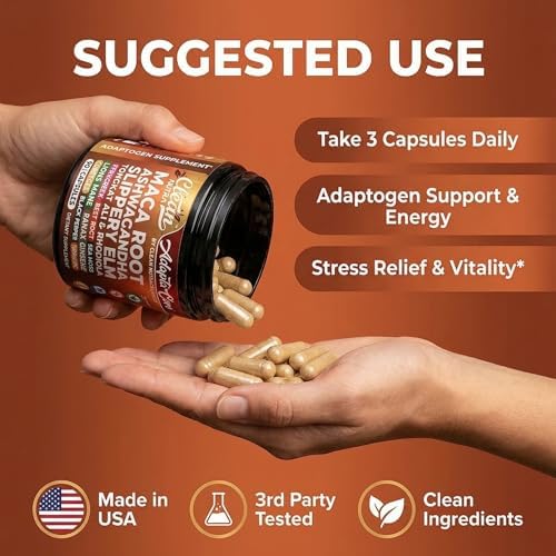 Cápsulas Orgánicas de Maca Clean Nutra para Mujeres + Ashwagandha, Olmo Resbaloso, Tongkat Ali, Rhodiola, Fenogreco, Remolacha, Musgo Marino, Ginseng - imagen 6