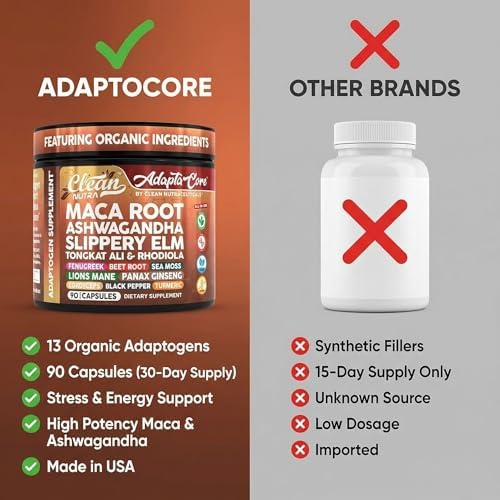 Cápsulas Orgánicas de Maca Clean Nutra para Mujeres + Ashwagandha, Olmo Resbaloso, Tongkat Ali, Rhodiola, Fenogreco, Remolacha, Musgo Marino, Ginseng - imagen 7