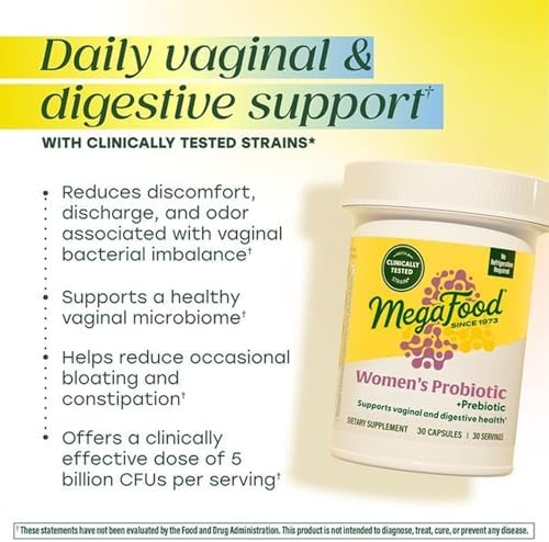 MegaFood Probioticos + Prebioticos para Mujeres - 30 Cápsulas Vegetarianas Sin Gluten, Apoya la Salud Digestiva y el pH Vaginal - imagen 3