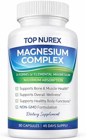 Suplemento Nurex Complejo de Magnesio 1000 mg, Mezcla de 8 Fuentes con Glicinato, Citrato, Malato y Taurato, Vegano, No Transgénico, 90 Cápsulas - imagen 1