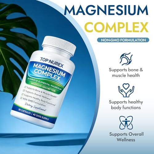 Suplemento Nurex Complejo de Magnesio 1000 mg, Mezcla de 8 Fuentes con Glicinato, Citrato, Malato y Taurato, Vegano, No Transgénico, 90 Cápsulas - imagen 5