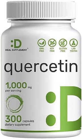Suplemento DEAL Quercetina 1,000mg por Porción, 300 Cápsulas – Suplemento Natural para el Sistema Inmunológico, Alto en Flavonoides, Antioxidante – - imagen 1