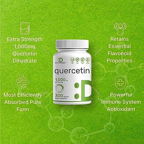 Suplemento DEAL Quercetina 1,000mg por Porción, 300 Cápsulas – Suplemento Natural para el Sistema Inmunológico, Alto en Flavonoides, Antioxidante – - imagen 4