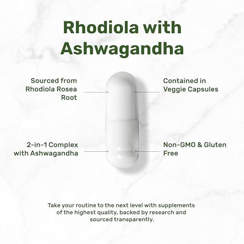 SUPLEMENTO DEAL Rhodiola Rosea con Ashwagandha, 240 Cápsulas Veganas – Mezcla de Rhodiola y Ashwagandha – Sin OGM - imagen 3