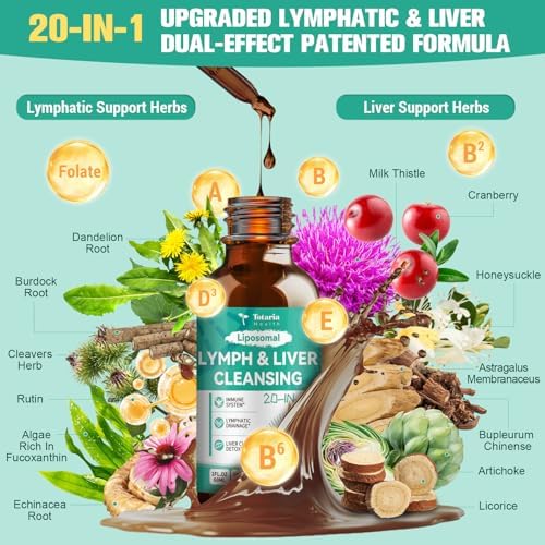 Totaria ''Lymph-Liver'' Cleanse Detox, Suplemento Liposomal de Cardo Mariano, Equinácea y Alcachofa para Drenaje Linfático y Reparación Hepática, 2 - imagen 2