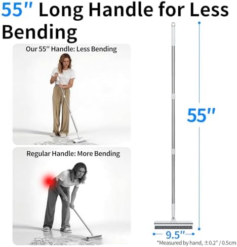 Cepillo de Piso Purexa con Mango de 55, 2 en 1 con Limpiador Integrado, Cabeza Ajustable y Cerdas Duras para Limpiar Pisos de Cerámica, Madera, - imagen 2