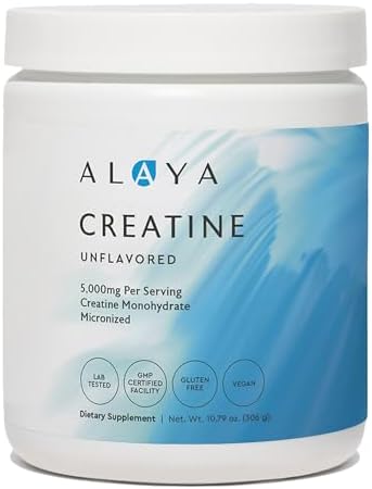 Alaya Naturals Creatina Monohidratada Micronizada en Polvo – Combustible Puro para Rendimiento, Enfoque Mental, Vegano, No GMO, Mezcla Fácil y Sin - imagen 1