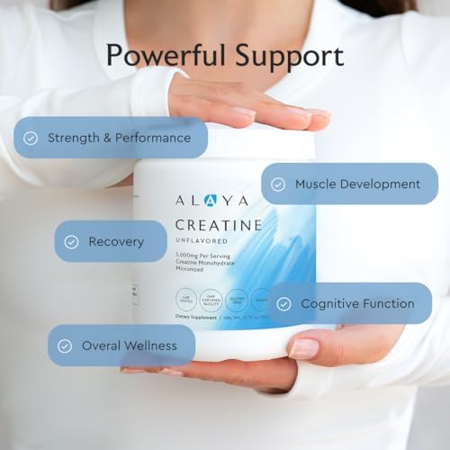 Alaya Naturals Creatina Monohidratada Micronizada en Polvo – Combustible Puro para Rendimiento, Enfoque Mental, Vegano, No GMO, Mezcla Fácil y Sin - imagen 7
